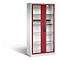 C+P Basic batterijlaadkast met acrylglas doorkijkvenster, H 1950 x B 930 x D 500 mm, lichtgrijs/roodbruin