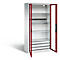 C+P Basic batterijlaadkast met acrylglas doorkijkvenster, H 1950 x B 930 x D 500 mm, lichtgrijs/roodbruin