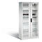 C+P Basic batterijlaadkast met kijkvenster van acrylglas, H 1950 x B 930 x D 500 mm, lichtgrijs