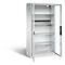 C+P Basic batterijlaadkast met kijkvenster van acrylglas, H 1950 x B 930 x D 500 mm, lichtgrijs