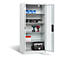 C+P Basic batterijlaadkast met kijkvenster van acrylglas, H 1950 x B 930 x D 500 mm, lichtgrijs