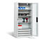 C+P Basic batterijlaadkast met kijkvenster van acrylglas, H 1950 x B 930 x D 500 mm, lichtgrijs