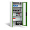 C+P Basic batterijlaadkast met kijkvenster van acrylglas, H 1950 x B 930 x D 500 mm, lichtgrijs/resedagroen