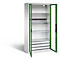 C+P Basic batterijlaadkast met kijkvenster van acrylglas, H 1950 x B 930 x D 500 mm, lichtgrijs/resedagroen