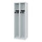 C+P Brandweerkluis Evolo, model EXPERT, 2 vakken, B 600 x D 500 x H 1850 mm, vloerglijders, lichtgrijs RAL 7035