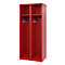 C+P brandweerkluis Evolo, model EXPERT, 2 vakken, H 1850 x B 800 x D 500 mm, vloerglijders, vuurrood RAL 3000