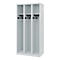 C+P Brandweerkluis Evolo, model EXPERT, 3 vakken, B 900 x D 500 x H 1850 mm, vloerglijders, lichtgrijs RAL 7035