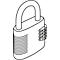 C+P combinatie hangslot, 4-cijferig, gehard stalen beugel, zilver