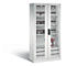C+P Comfort acculaadkast met kijkvenster van acrylglas, H 1950 x B 930 x D 500 mm, lichtgrijs