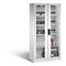 C+P Comfort acculaadkast met kijkvenster van acrylglas, H 1950 x B 930 x D 500 mm, lichtgrijs