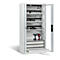 C+P Comfort acculaadkast met kijkvenster van acrylglas, H 1950 x B 930 x D 500 mm, lichtgrijs