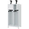 C+P Evolo brandweerkast, model YOUNGSTER, 2 compartimenten, H 1630 x B 800 x D 500 mm, poten, lichtgrijs RAL 7035
