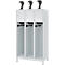 C+P Evolo brandweerkast, model YOUNGSTER, 3 compartimenten, H 1630 x B 900 x D 500 mm, poten, lichtgrijs RAL 7035