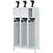 C+P Evolo brandweerkast, model YOUNGSTER, 3 compartimenten, H 1630 x B 900 x D 500 mm, poten, lichtgrijs RAL 7035