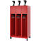 C+P Evolo brandweerkast, model YOUNGSTER, 3 compartimenten, H 1630 x B 900 x D 500 mm, poten, vuurrood RAL 3000