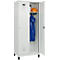 C+P Evolo Plus garderobekast, 2 vakken, 400 mm vakbreedte, met poten, rechts scharnierend, soft-close, inbraakwerend, B 800 x D 500 x H 1950 mm, cilinderslot, lichtgrijs RAL 7035/lichtgrijs RAL 7035