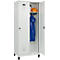 C+P Evolo Plus garderobekast, 2 vakken, 400 mm vakbreedte, met poten, rechts scharnierend, soft-close, inbraakwerend, B 800 x D 500 x H 1950 mm, veiligheidsslot met draaigrendel, lichtgrijs RAL 7035/lichtgrijs RAL 7035