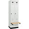 C+P Evolo Plus garderobekast, 2 vakken van elk 300 mm breed, sokkel, zwevende bank, B 600 x D 815 x H 1950 mm, draaischroef, lichtgrijs/lichtgrijs