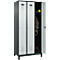 C+P Evolo Plus garderobekast, 3 vakken, rechts scharnierend, cilinderslot, B 900 x D 500 x H 1950 mm, antracietgrijs/lichtgrijs