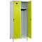 C+P Evolo Plus kledingkast, 2 vakken, 400 mm vakbreedte, met poten, rechts scharnierend, soft-close, inbraakwerend, B 800 x D 500 x H 1950 mm, veiligheidsslot met draaigrendel, lichtgrijs RAL 7035/kleedgroen RAL 1108060