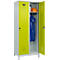 C+P Evolo Plus kledingkast, 2 vakken, 400 mm vakbreedte, met poten, rechts scharnierend, soft-close, inbraakwerend, B 800 x D 500 x H 1950 mm, veiligheidsslot met draaigrendel, lichtgrijs RAL 7035/kleedgroen RAL 1108060