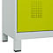 C+P Evolo Plus kledingkast, 2 vakken, 400 mm vakbreedte, met poten, rechts scharnierend, soft-close, inbraakwerend, B 800 x D 500 x H 1950 mm, veiligheidsslot met draaigrendel, lichtgrijs RAL 7035/kleedgroen RAL 1108060