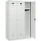 C+P Evolo Plus kledingkast, 3 vakken, 400 mm breed, cilinderslot, soft-close, B 1.200 x D 500 x H 1.850 m, lichtgrijs/lichtgrijs