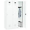 C+P Evolo Plus kledingkast, 3 vakken, 400 mm breed, cilinderslot, soft-close, B 1.200 x D 500 x H 1.850 m, verkeerswit/verkeerswit