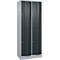 C+P Garderobekast Resisto, 2 vakken, 4 legborden, B 772 x D 540 x H 1950 mm, blank aluminium/antracietgrijs