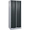 C+P Garderobekast Resisto, 2 vakken, 4 legborden, B 772 x D 640 x H 1950 mm, blank aluminium/antracietgrijs