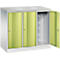 C+P Garderobekast Resisto, 3 vakken, 3 legborden, B 1148 x D 540 x H 1077 mm, lichtgrijs/kleedgroen