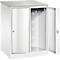 C+P Garderobenschrank Resisto, 2 Abteile, 2 Fächer, B 772 x T 640 x H 1077 mm, Verkehrsweiß