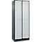 C+P Garderobenspind Resisto, 2 Abteile, 4 Fächer, B 772 x T 540 x H 1950 mm, Anthrazitgrau/Lichtgrau