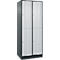 C+P Garderobenspind Resisto, 2 Abteile, 4 Fächer, B 772 x T 640 x H 1950 mm, Anthrazitgrau/Lichtgrau