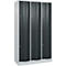 C+P Garderobenspind Resisto, 3 Abteile, 6 Fächer, B 1148 x T 540 x H 1950 mm, Lichtgrau/Anthrazitgrau
