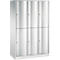 C+P Garderobenspind Resisto, 3 Abteile, 6 Fächer, B 1148 x T 540 x H 1950 mm, Lichtgrau/Lichtgrau