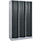C+P Resisto combi lockerkast, 3 vakken, 12 vakken, B 1148 x D 540 x H 1950 mm, blank aluminium/antraciet grijs