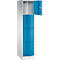 C+P Resisto lockerkast, 1 vak, 4 vakken, B 396 x D 540 x H 1950 mm, lichtgrijs/ruwe rood