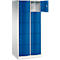 C+P Resisto lockerkast, 2 vakken, 10 vakken, B 772 x D 640 x H 1950 mm, lichtgrijs/kleedgroen