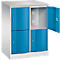 C+P Resisto lockerkast, 2 vakken, 4 vakken, B 772 x D 540 x H 1077 mm, lichtgrijs/lichtblauw