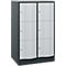 C+P Resisto lockerkast, 2 vakken, 6 vakken, B 772 x D 640 x H 1255 mm, lichtgrijs/antracietgrijs
