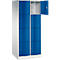 C+P Resisto lockerkast, 2 vakken, 8 vakken, B 772 x D 640 x H 1950 mm, lichtgrijs