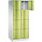 C+P Resisto lockerkast, 2 vakken, 8 vakken, B 772 x D 640 x H 1950 mm, lichtgrijs/lichtblauw