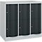 C+P Resisto lockerkast, 3 vakken, 6 vakken, B 1148 x D 640 x H 1077 mm, lichtgrijs/antracietgrijs