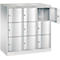 C+P Resisto lockerkast, 3 vakken, 9 vakken, B 1148 x D 540 x H 1255 mm, lichtgrijs/ gentiaanblauw