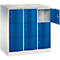 C+P Resisto lockerkast, 3 vakken, 9 vakken, B 1148 x D 640 x H 1255 mm, lichtgrijs/ gentiaanblauw