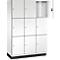 C+P Schließfachschrank Cambio, 3 Abteile, 9 Fächer, mit Sockel, B 1200 x T 525 x H 1980 mm, verkehrsweiß/weiß