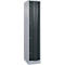 C+P Schließfachschrank Resisto, 1 Abteil, 4 Fächer, B 396 x T 640 x H 1950 mm, Weißalu/Anthrazitgrau