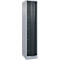 C+P Schließfachschrank Resisto, 1 Abteil, 5 Fächer, B 396 x T 640 x H 1950 mm, Weißalu/Anthrazitgrau