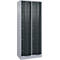 C+P Schließfachschrank Resisto, 2 Abteile, 10 Fächer, B 772 x T 540 x H 1950 mm, Weißalu/Anthrazitgrau